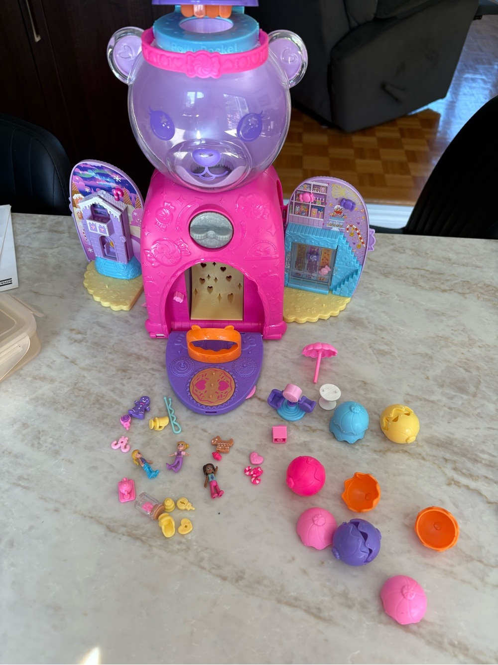 Polly Pocket Bear Gumball Machine  And a few Pieces